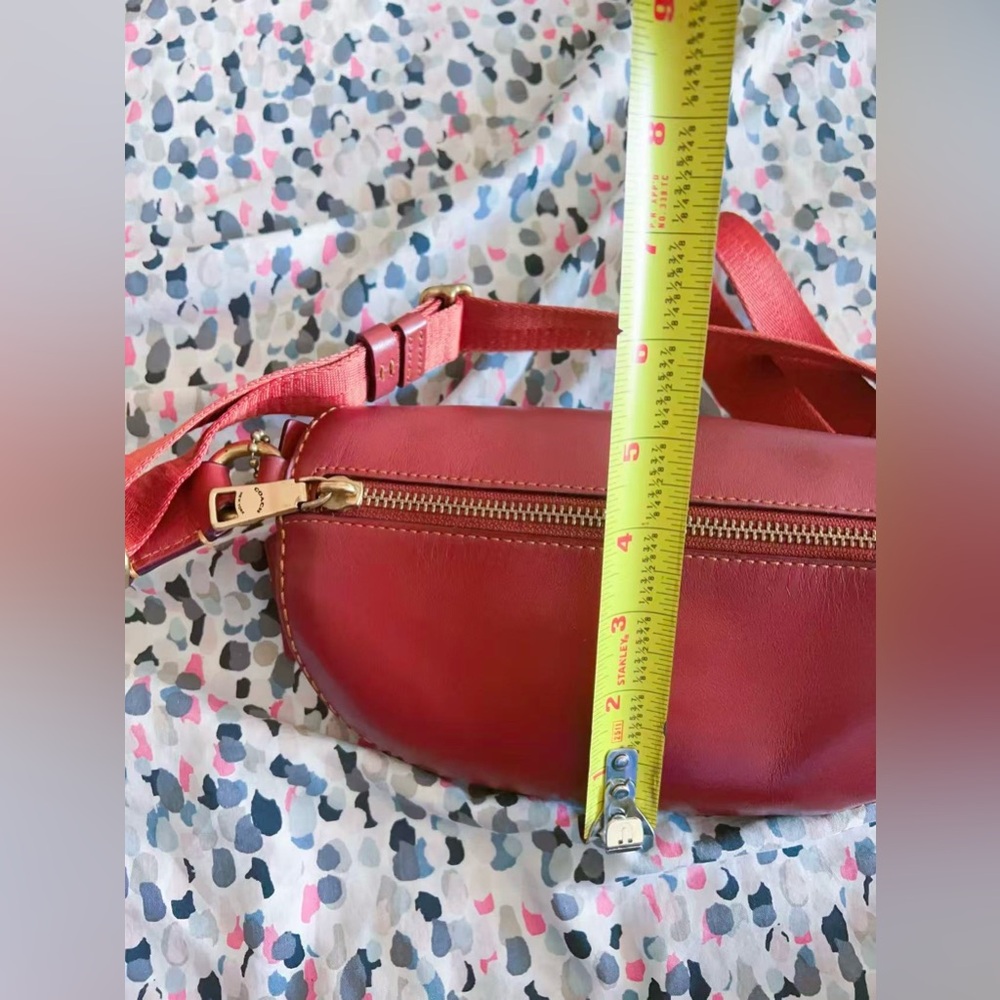 Coach Belt Bag Coated Canvas Signature Monogram Tan Rust Fanny Pack 39937 - Picture 6 of 14
